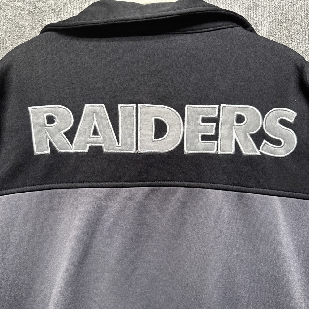 Las Vegas Raiders Majestic Jacket Men's Large Tall Black Gray NFL Pullover